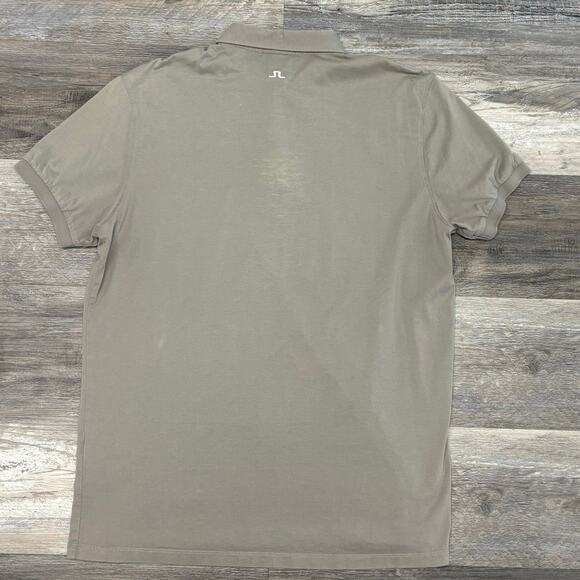 J‎ Lindeberg Gray Black White Chest Striped Mens L Cotton Preppy Golf Polo Shirt - Picture 3 of 8